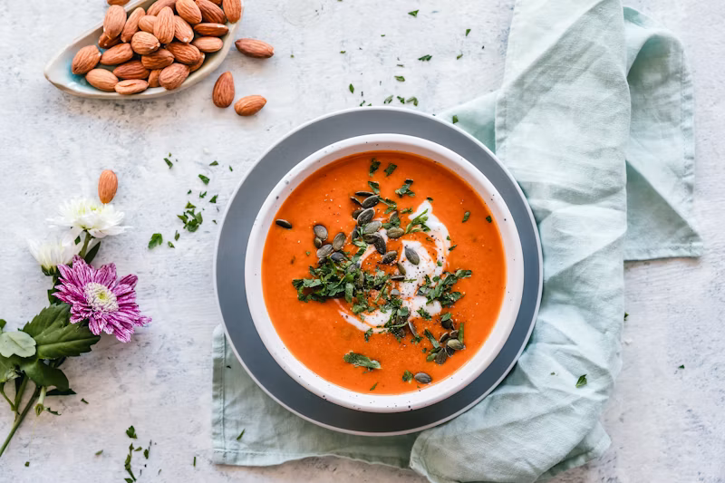 Rich Creamy Tomato Soup with Butter Croutons